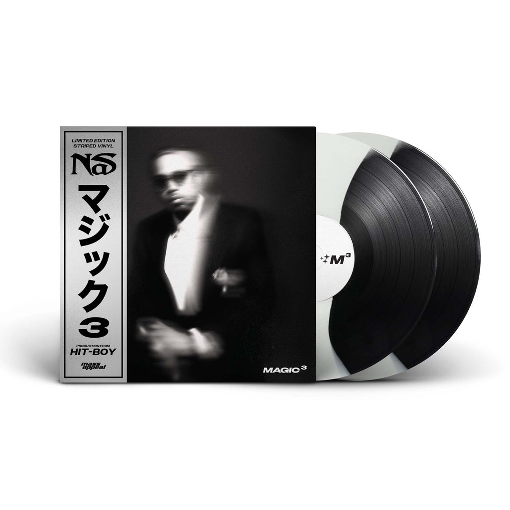 Nas “Magic 3” B&W Striped Color Vinyl 2LP (PRE-ORDER)