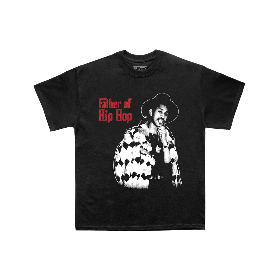 HH50: “FATHER OF HIP HOP” DJ KOOL HERC HIP HOP 50 LIVE BLACK T-SHIRT