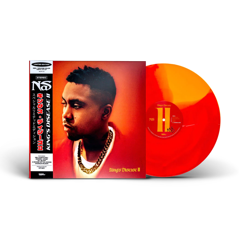 Nas "Kings Disease 2" 2LP, Red & Tangerine Color Vinyl