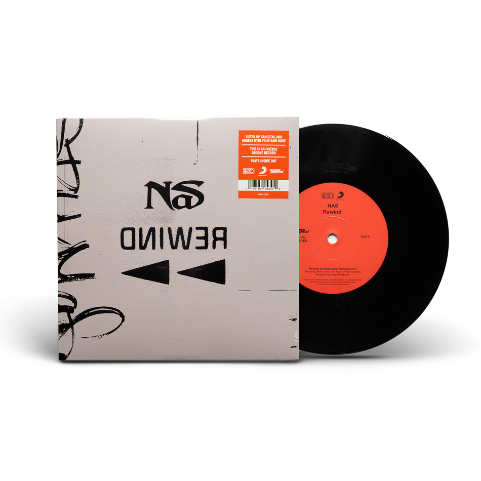 Nas "Rewind" 45 RPM 7" BLACK Vinyl Single
