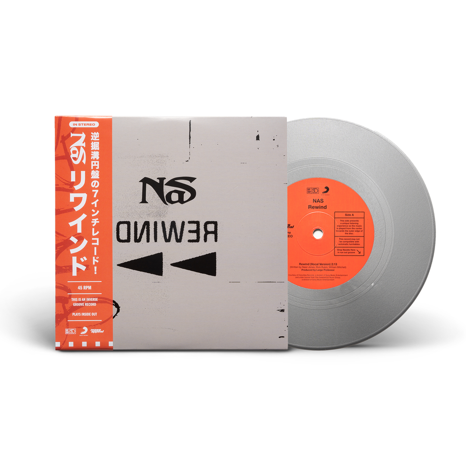 Nas "Rewind" 45 RPM 7" SILVER Color Vinyl Single