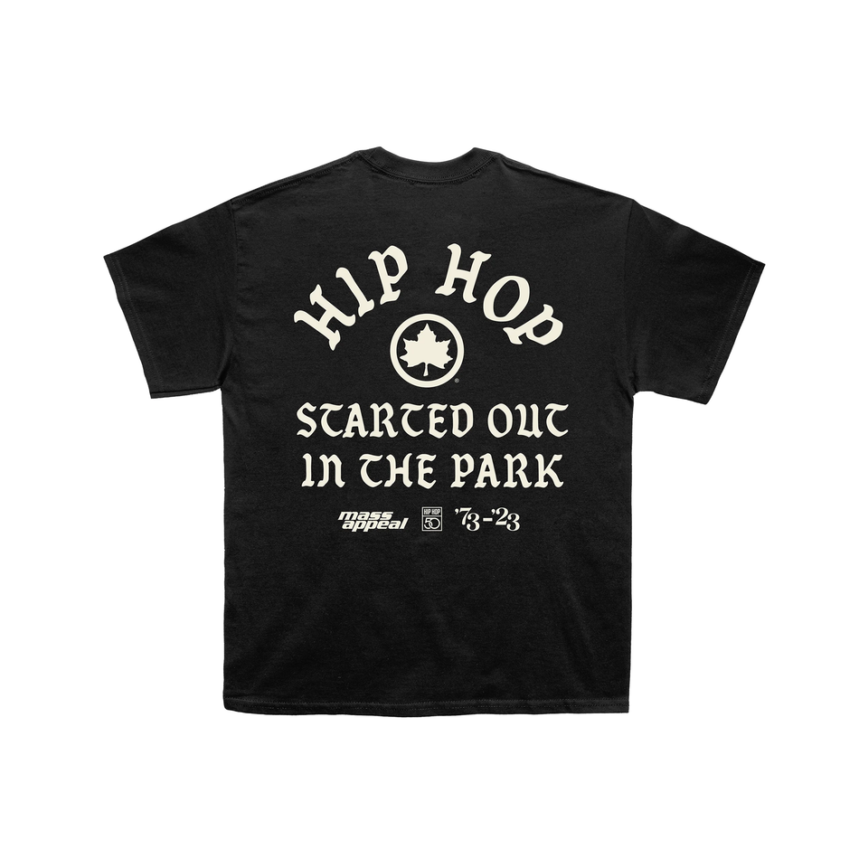 HH50: Hip Hop 50 x NYC Parks "Started Out in the Park" Park Jams (Black T-Shirt)