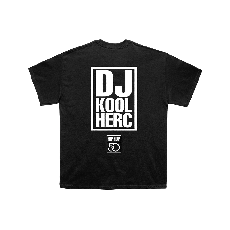 HH50: “FATHER OF HIP HOP” DJ KOOL HERC HIP HOP 50 LIVE BLACK T-SHIRT