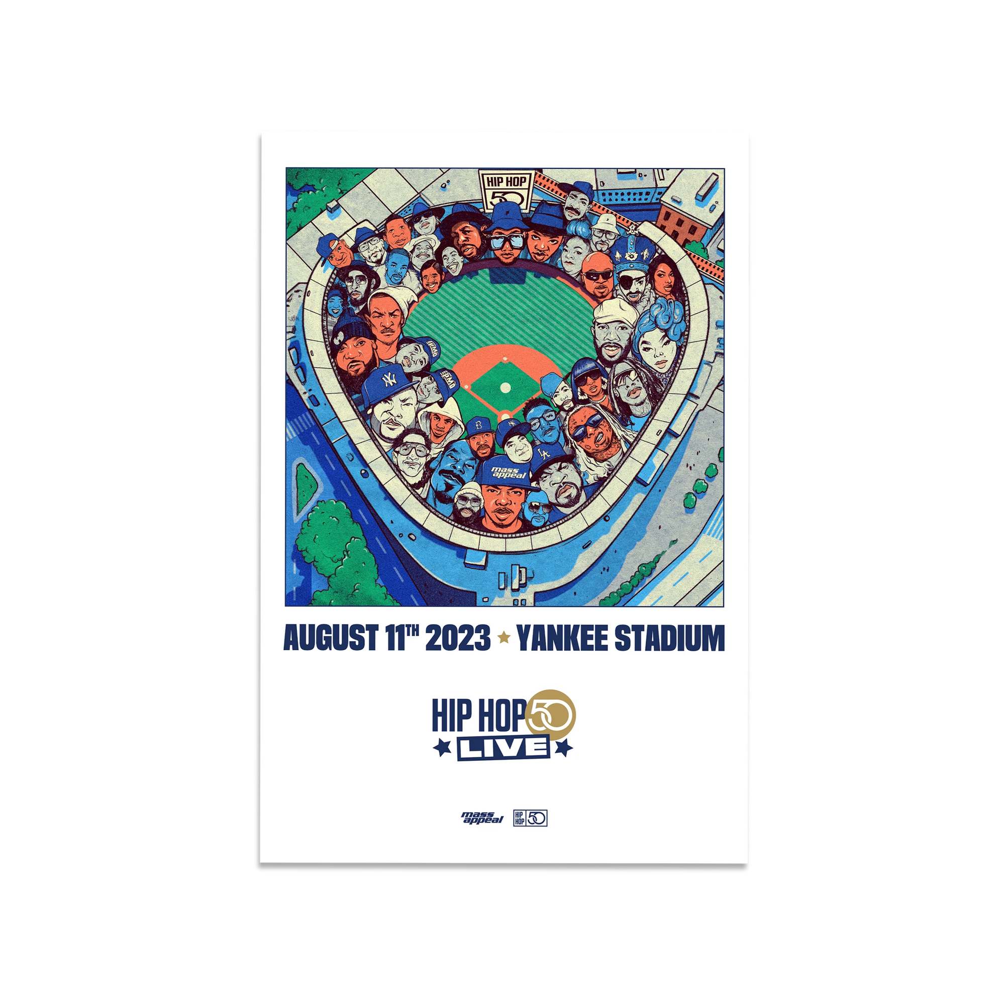 HH50: Hip Hop 50 Live - Yankee Stadium Illustrated Poster (24x36