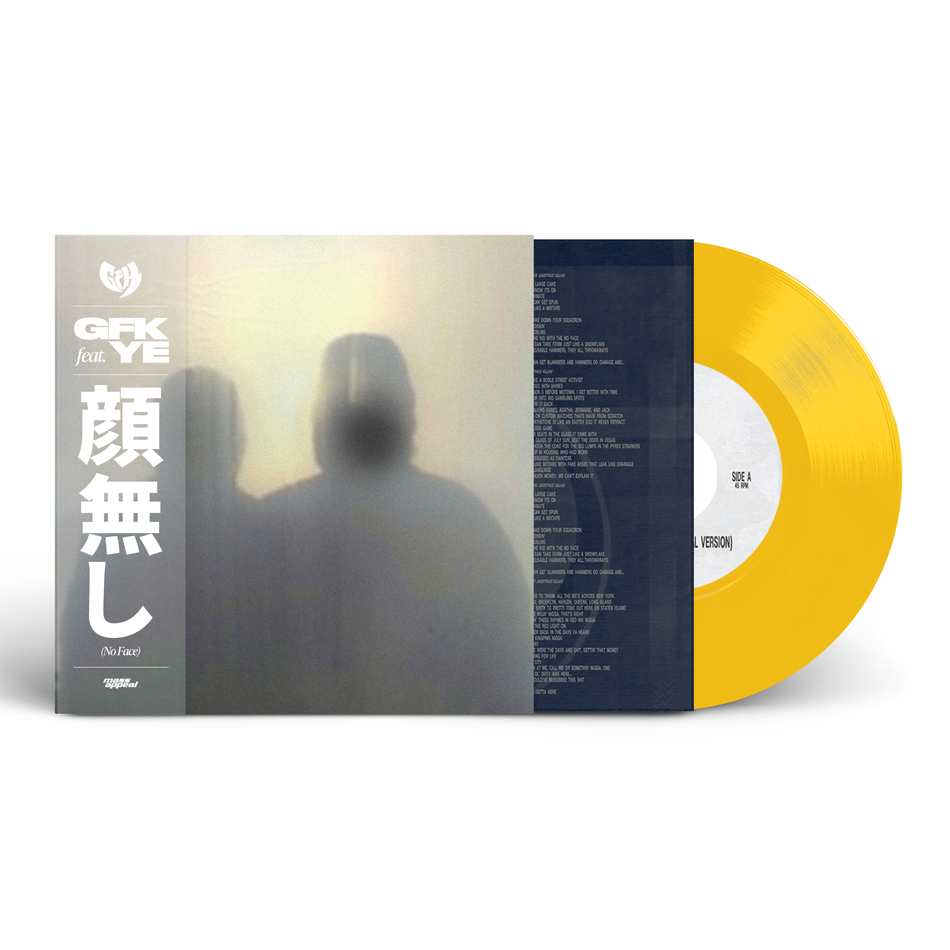 Ghostface Killah ft YE "No Face" 7" Vinyl Single - Standard Yellow Version w / Obi Strip