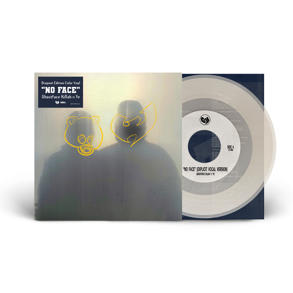 Ghostface Killah ft YE "No Face" 7" Vinyl Single - Dropout Edition w/ Alt Cover & Milky Clear Vinyl