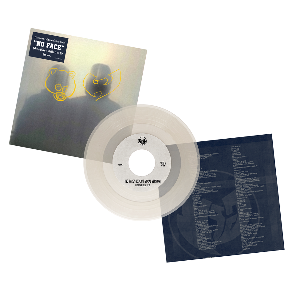 Ghostface Killah ft YE "No Face" 7" Vinyl Single - Dropout Edition w/ Alt Cover & Milky Clear Vinyl